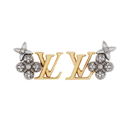 Exclusive Louis Vuitton Crystal Monogram Earrings — Front View
