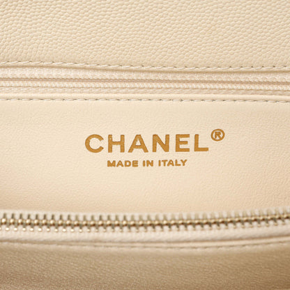 Exclusive Chanel Ivory Quilted Caviar Lizard Medium Coco Handle — Alternate View 9