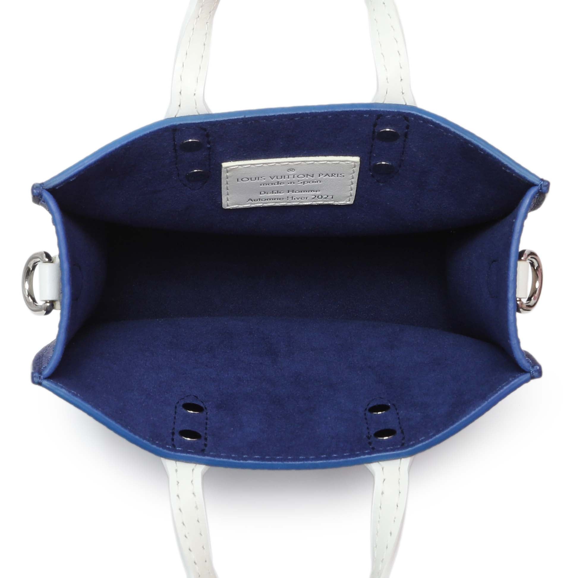 Exclusive Louis Vuitton Blue Calfskin Virgil Abloh Sac Plat XS — Alternate View 8