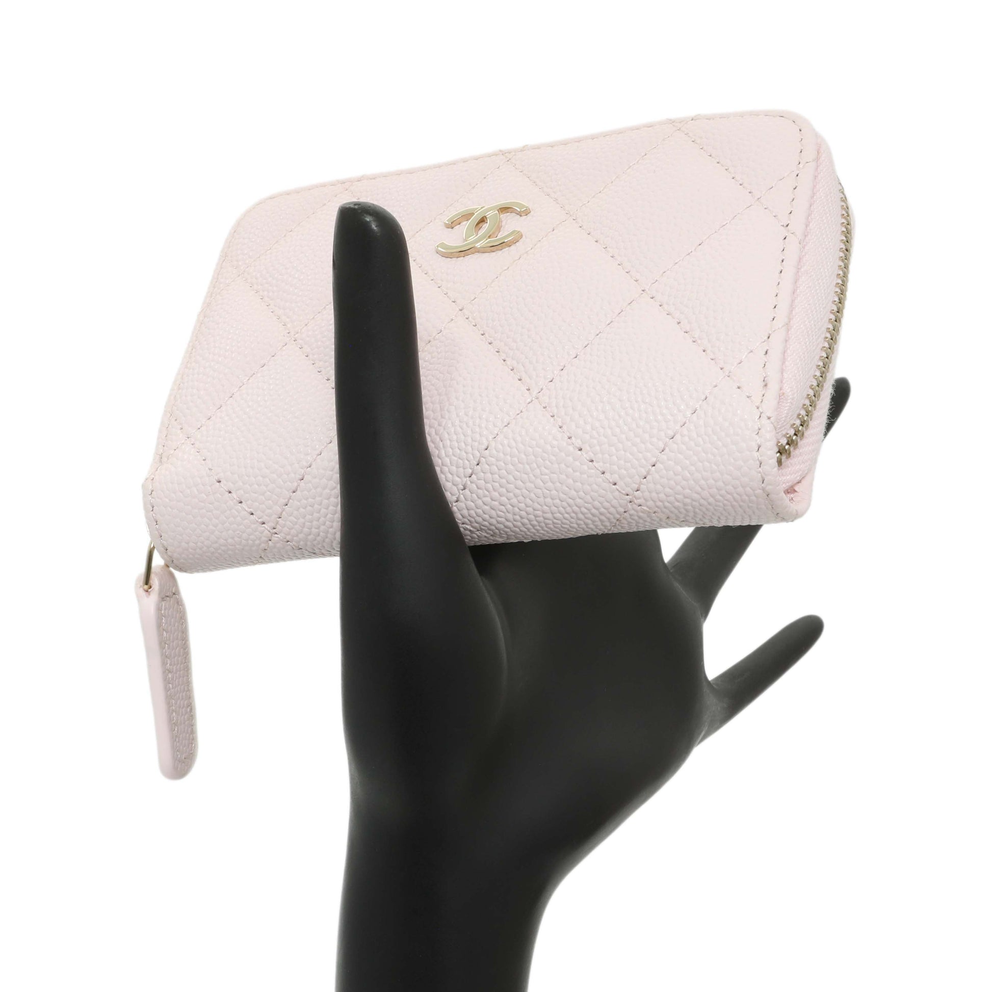 Exclusive Chanel Light Pink Quilted Caviar Zip Coin Wallet — Alternate View 7