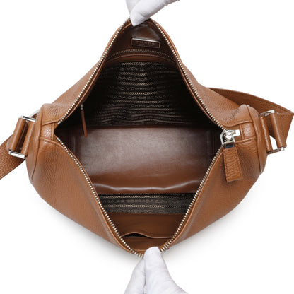Exclusive Prada Cognac Vitello Daino Messenger — Top View