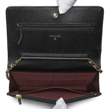 Exclusive Chanel Black Quilted Caviar Wallet on Chain — Alternate View 8