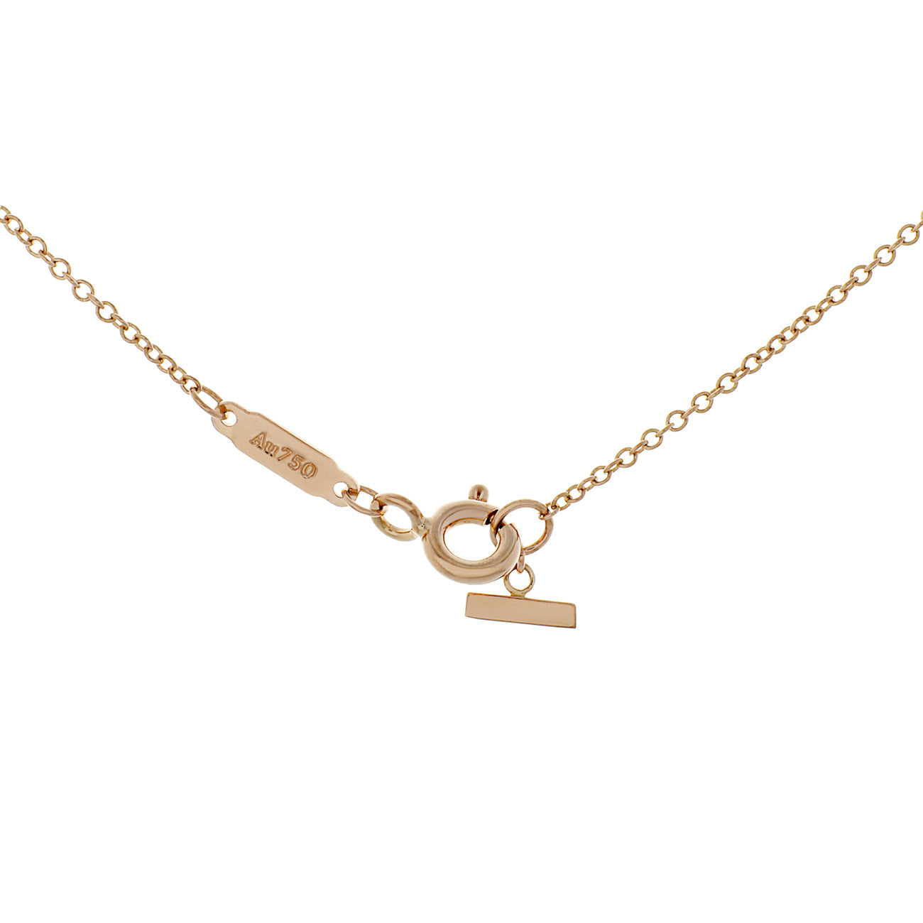 Exclusive Tiffany & Co. 18K Rose Gold Small T Smile Pendant Necklace — Back View