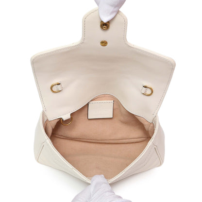 Exclusive Gucci White Calfskin Matelasse Super Mini GG Marmont Shoulder Bag — Alternate View 8
