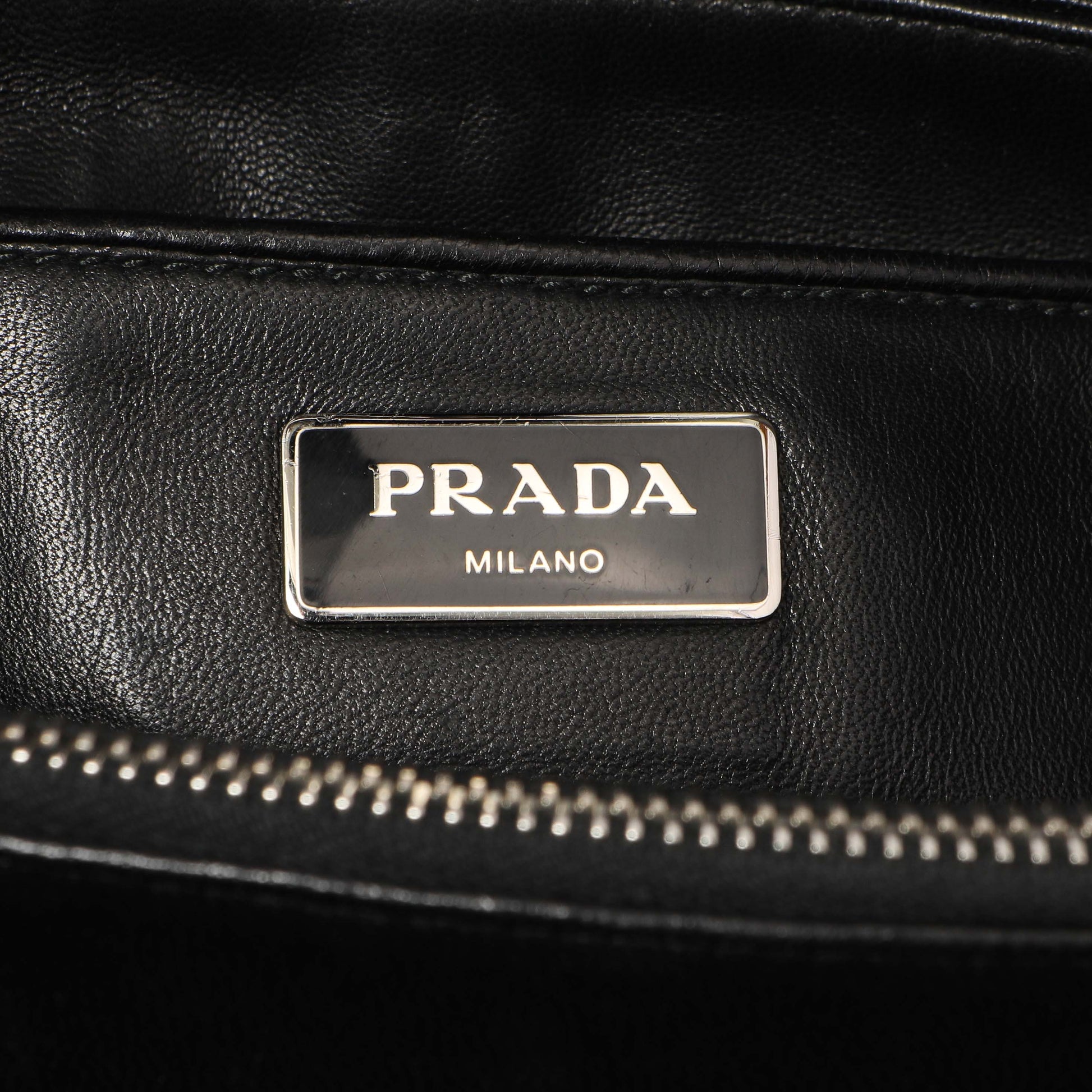 Exclusive Prada Black Nappa Gaufre Double Handle Tote — Alternate View 9