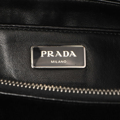 Exclusive Prada Black Nappa Gaufre Double Handle Tote — Alternate View 9