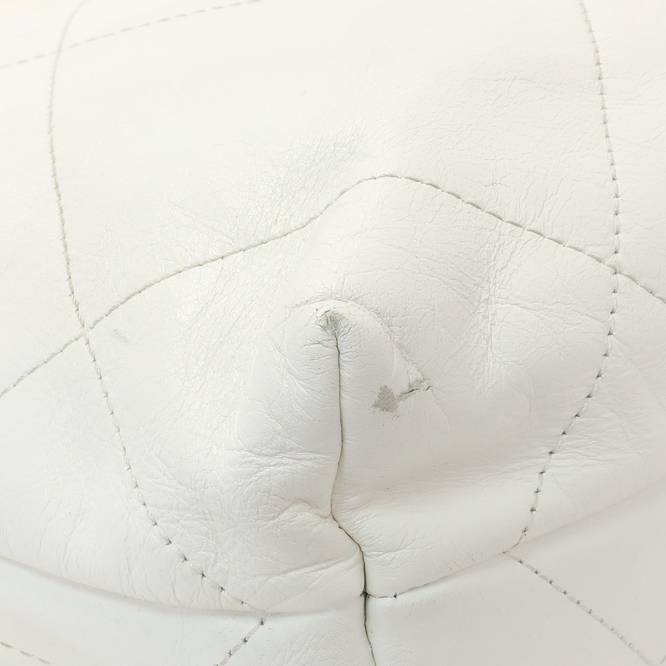 Exclusive Chanel White Shiny Quilted Calfskin Small Chanel 22 — Lifestyle View