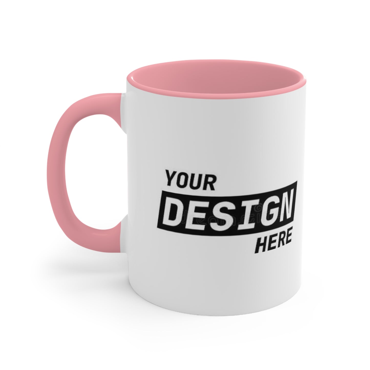 Accent Mug — Customizable Pink Interior Coffee Cup | Your Design Here
