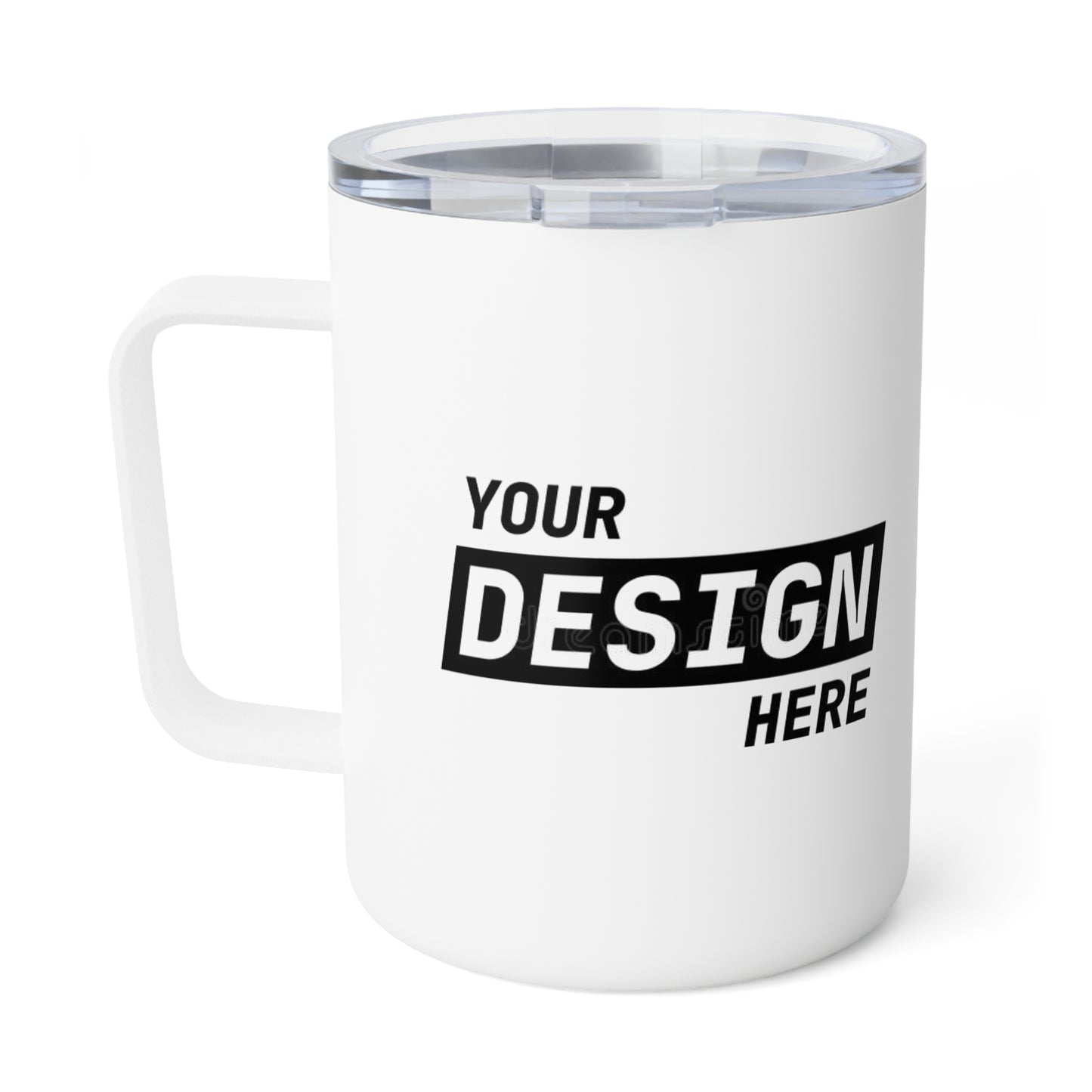 Insulated Coffee Mug 10oz - Customizable White Travel Tumbler