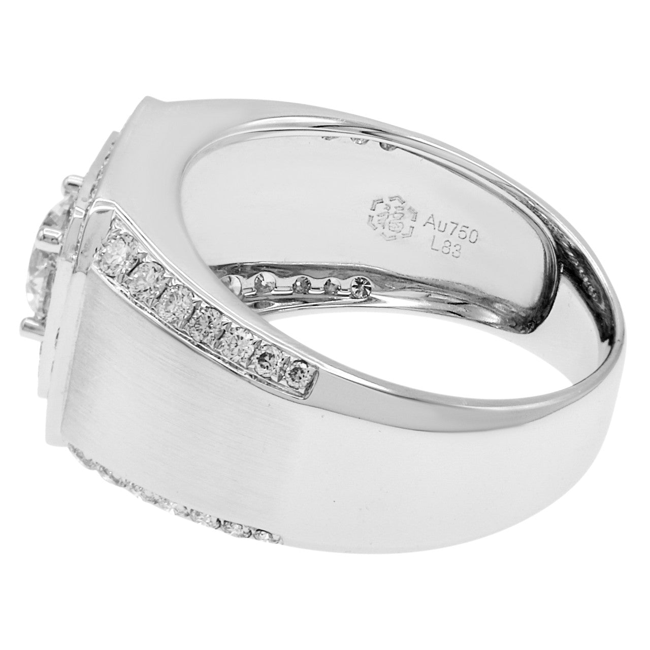 Exclusive 18K White Gold 1.37 Carat Diamond Ring — 6.75 — Side View