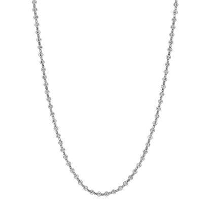 Exclusive 18K White Gold Ball Chain Necklace — Front View