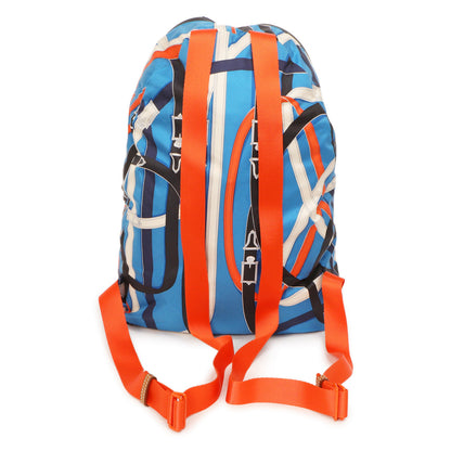 Exclusive Hermes Bleu Zanzibar Cavalcadour Airsilk Backpack — Side View