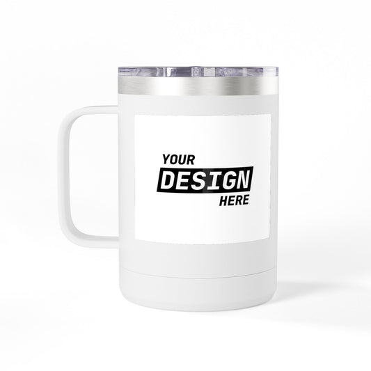 15oz Insulated Coffee Tumbler Mug – Stainless Travel Mug with Handle