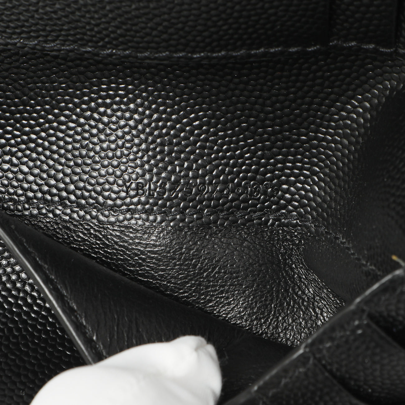 Exclusive Saint Laurent Black Grain De Poudre Matelasse Chevron Monogram Zipped Two-Part Wallet — Lifestyle View