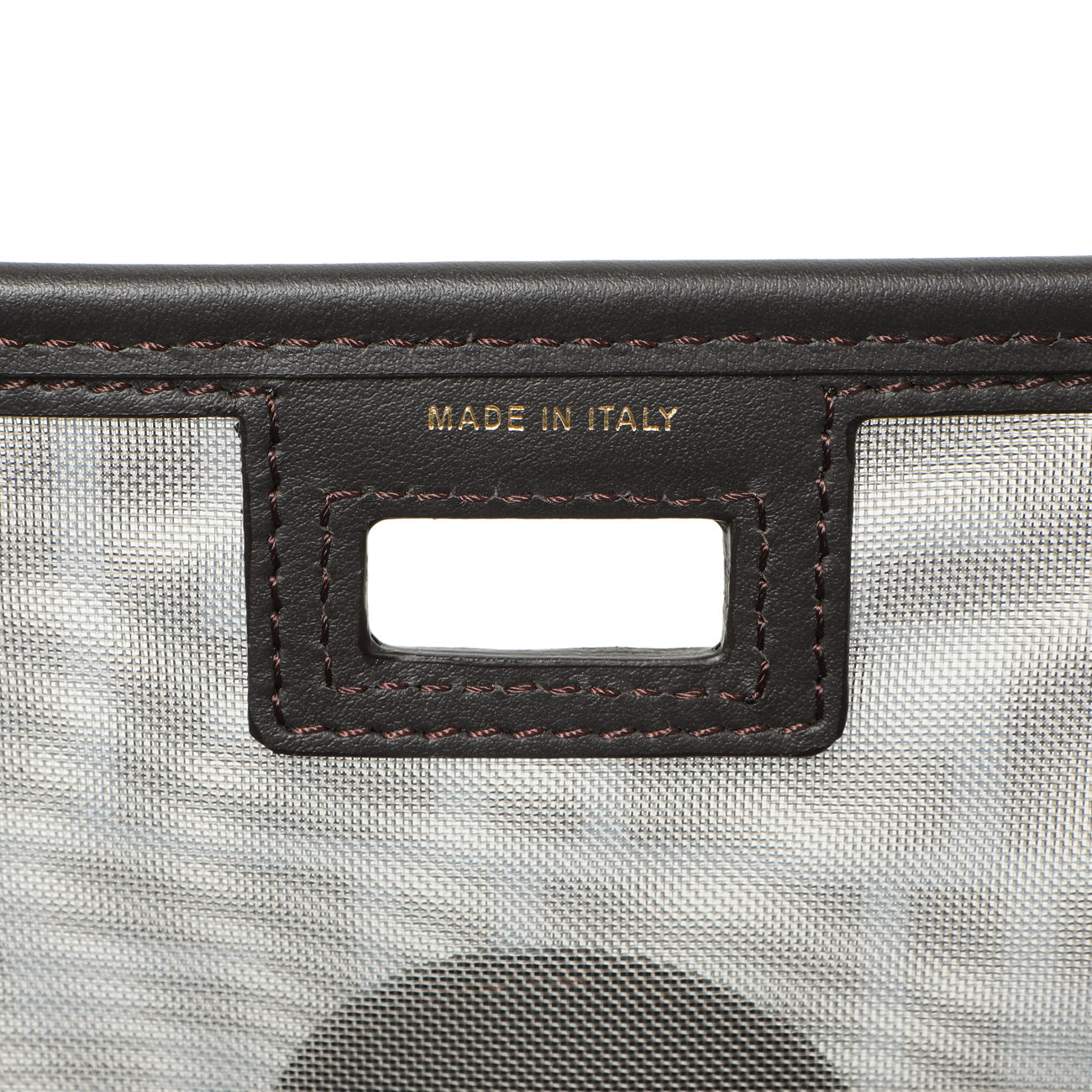 Exclusive Fendi Mesh Vitello Century FF 1974 Mini Peekaboo Defender Cover — Detail View