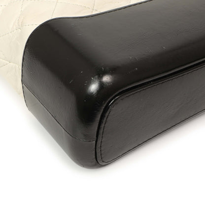 Exclusive Chanel White Black Aged Calfskin Medium Gabrielle Hobo — Detail View