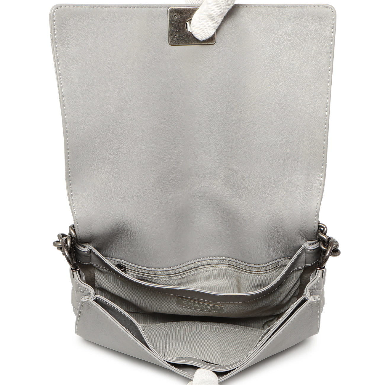 Exclusive Chanel Grey Calfskin New Medium Boy Reverso Flap — Alternate View 8