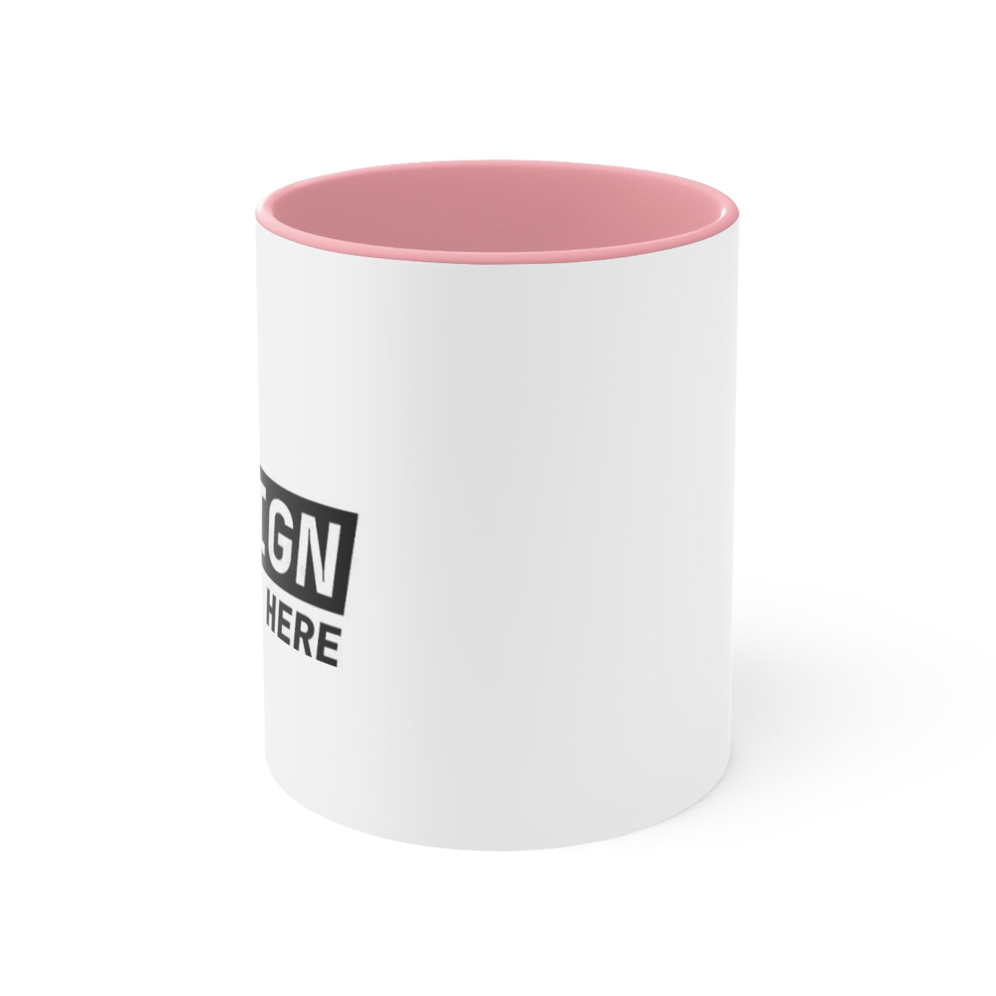 Accent Mug — Customizable Pink Interior Coffee Cup | Your Design Here