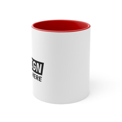 Accent Mug — Customizable Pink Interior Coffee Cup | Your Design Here