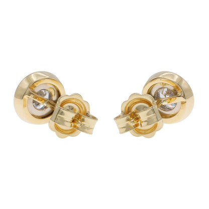 Exclusive 18K Yellow Gold 1.00 Carat Diamond Stud Earrings — Back View