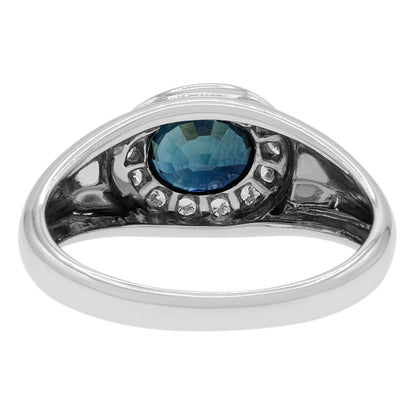 Exclusive 18K White Gold 0.60 Carat Sapphire Ring — 3.25 — Side View
