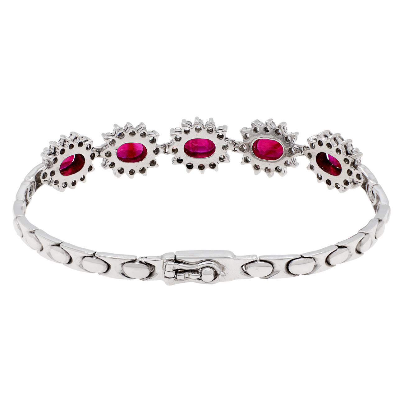 Exclusive 18K White Gold 4.05 Carat Ruby Bracelet — Side View