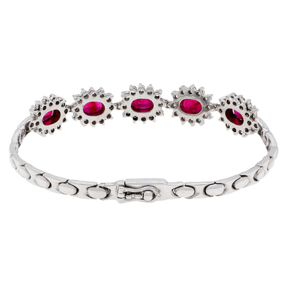 Exclusive 18K White Gold 4.05 Carat Ruby Bracelet — Side View