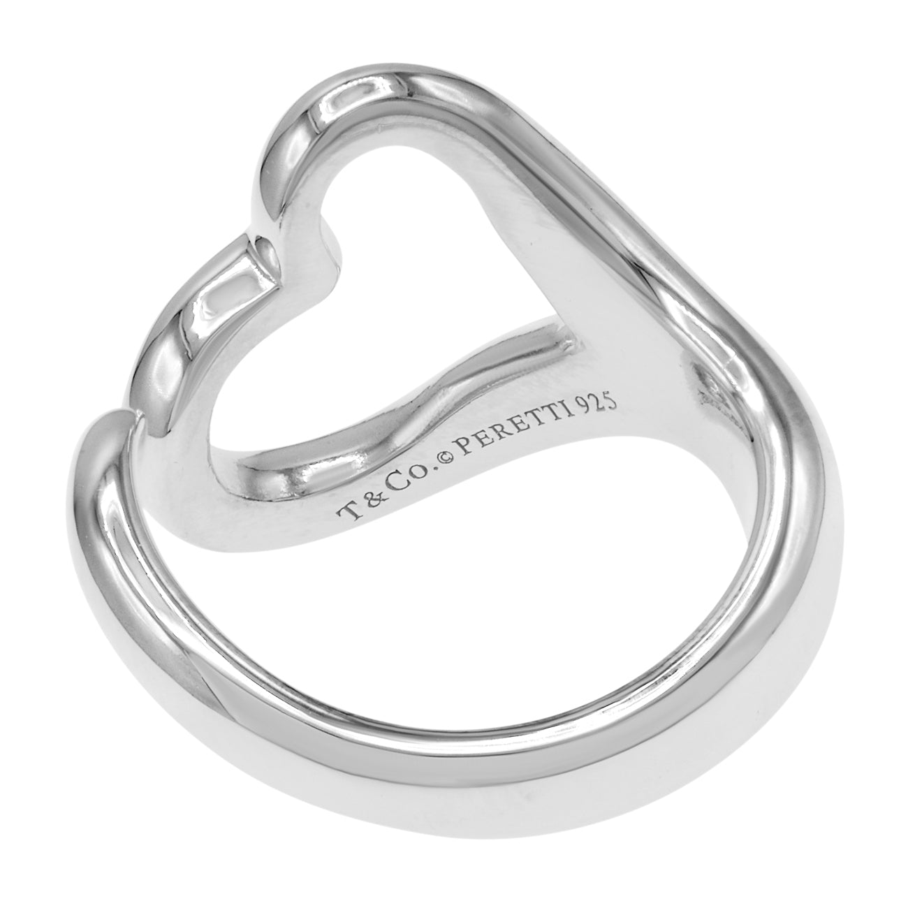 Exclusive Tiffany & Co. Sterling Silver Open Heart Ring — Side View