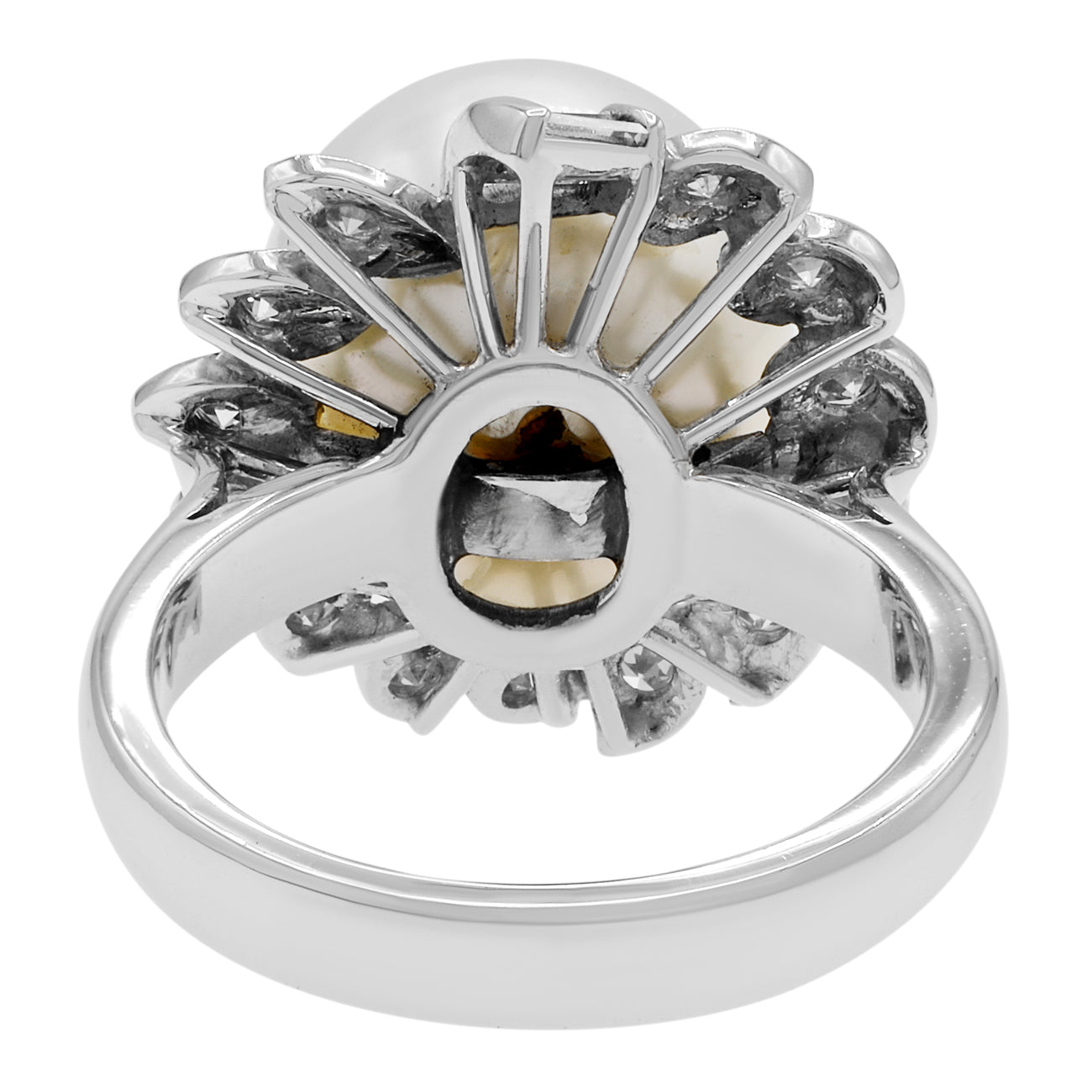 Exclusive 18K White Gold South Sea Pearl Ring — 3.25 — Side View