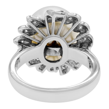 Exclusive 18K White Gold South Sea Pearl Ring — 3.25 — Side View
