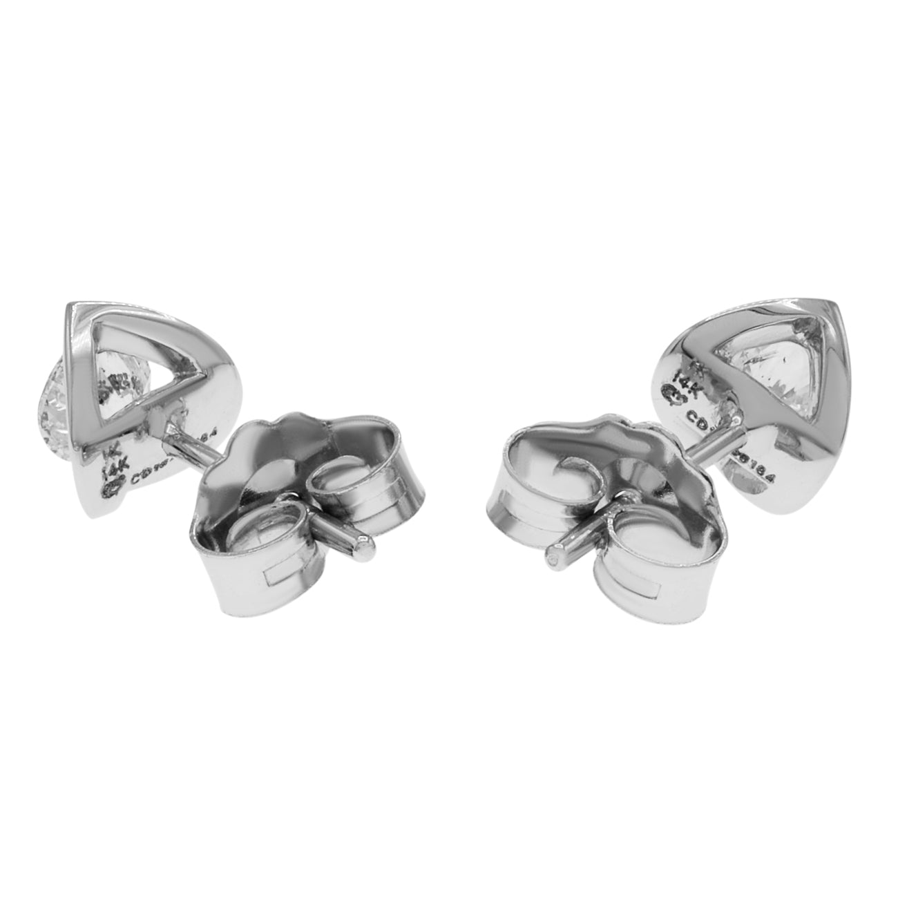 Exclusive 14K White Gold 0.40 Carat Diamond Stud Earrings — Side View