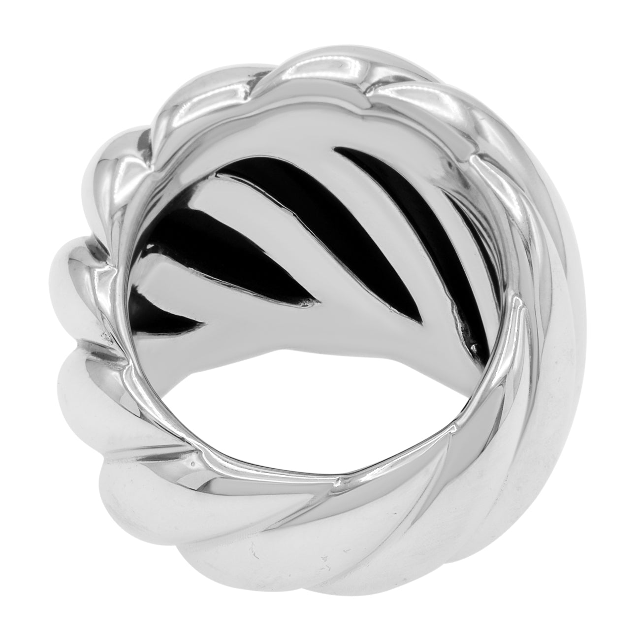 Exclusive David Yurman Sterling Silver Sculpted Cable Ring — Back View