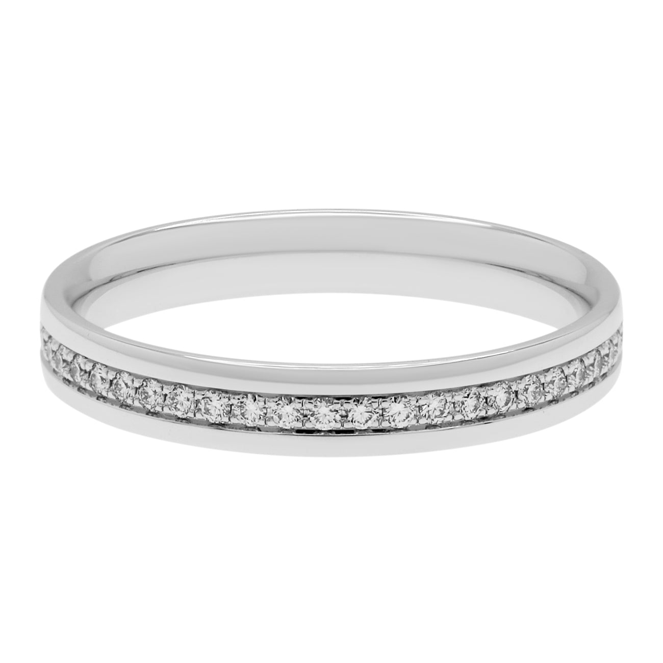 Exclusive Tiffany & Co. 18K White Gold Diamond Eternity Band — Side View
