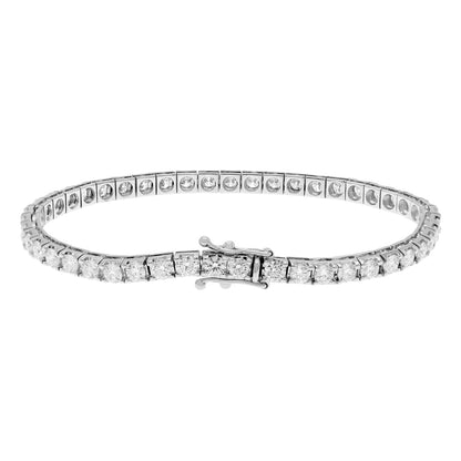Exclusive 18K White Gold 5.64 Carat Tennis Bracelet — Side View
