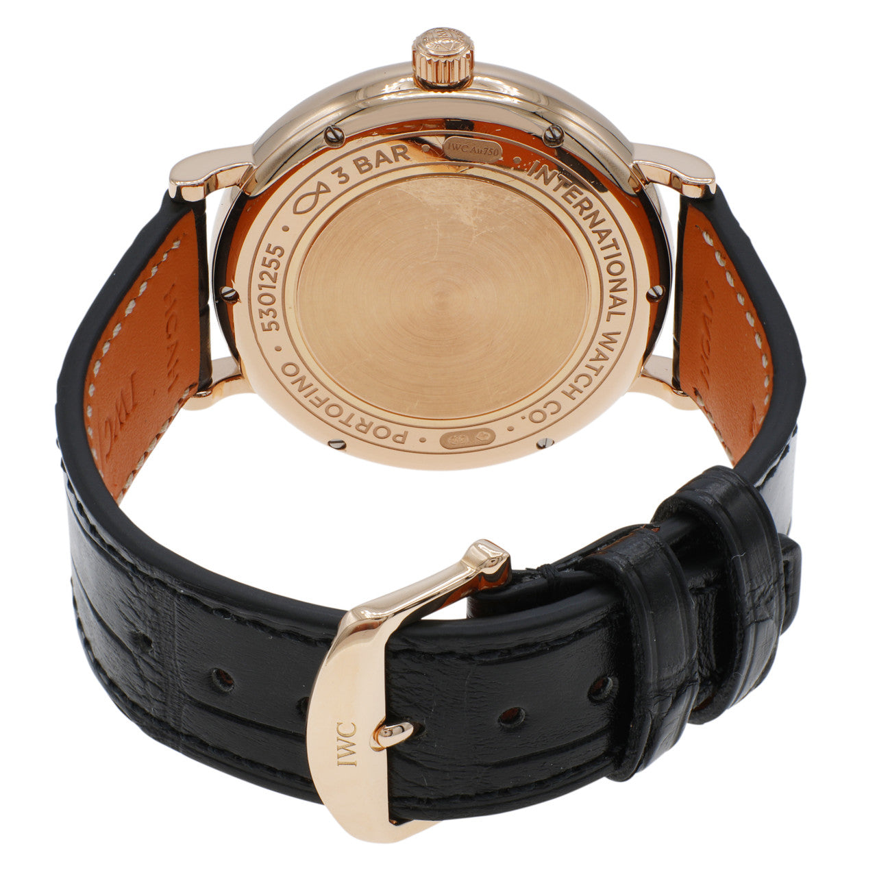 Exclusive IWC 18K Rose Gold Portofino 37 Automatic Watch IW458106 — Side View