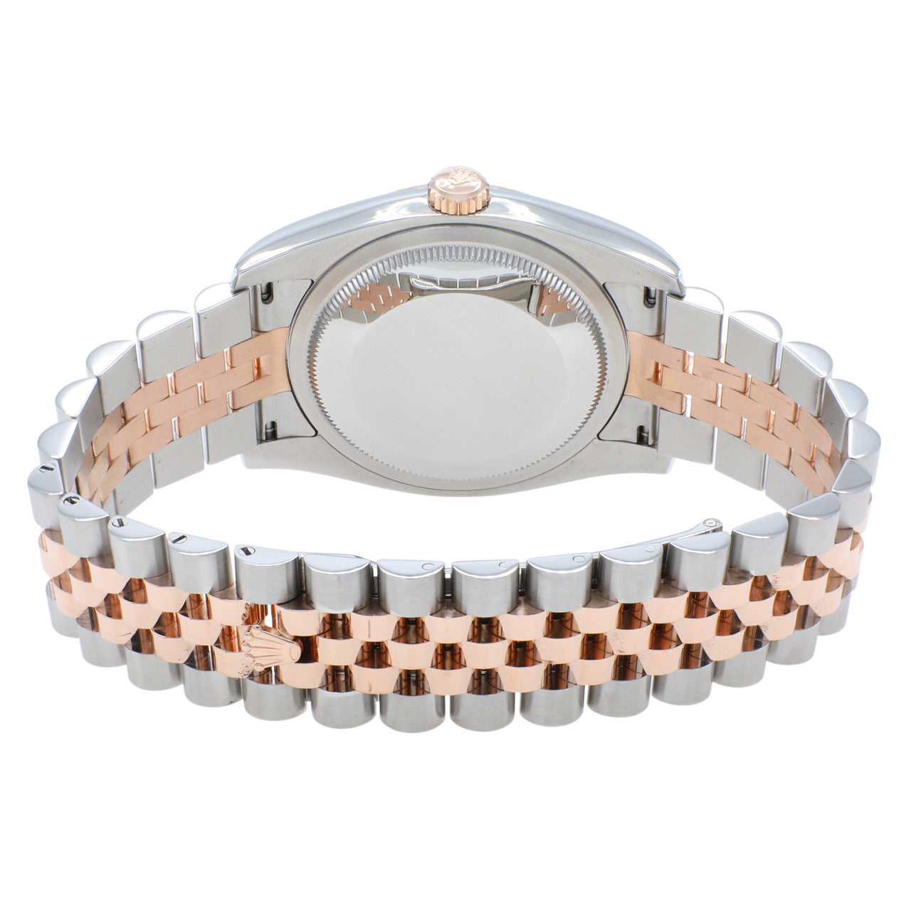 Exclusive Rolex 18K Rose Gold Stainless Steel Datejust 36 116231 — Detail View