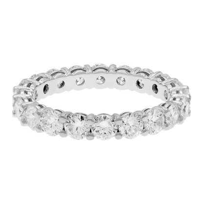 Exclusive 18K White Gold 2.60 Carat Eternity Ring — Side View