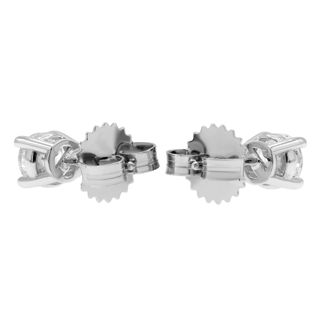 Exclusive 18K White Gold 0.83 Carat Diamond Earrings — Side View