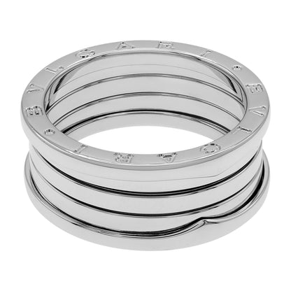 Exclusive Bulgari 18K White Gold B.Zero1 Four-Band Ring — Side View