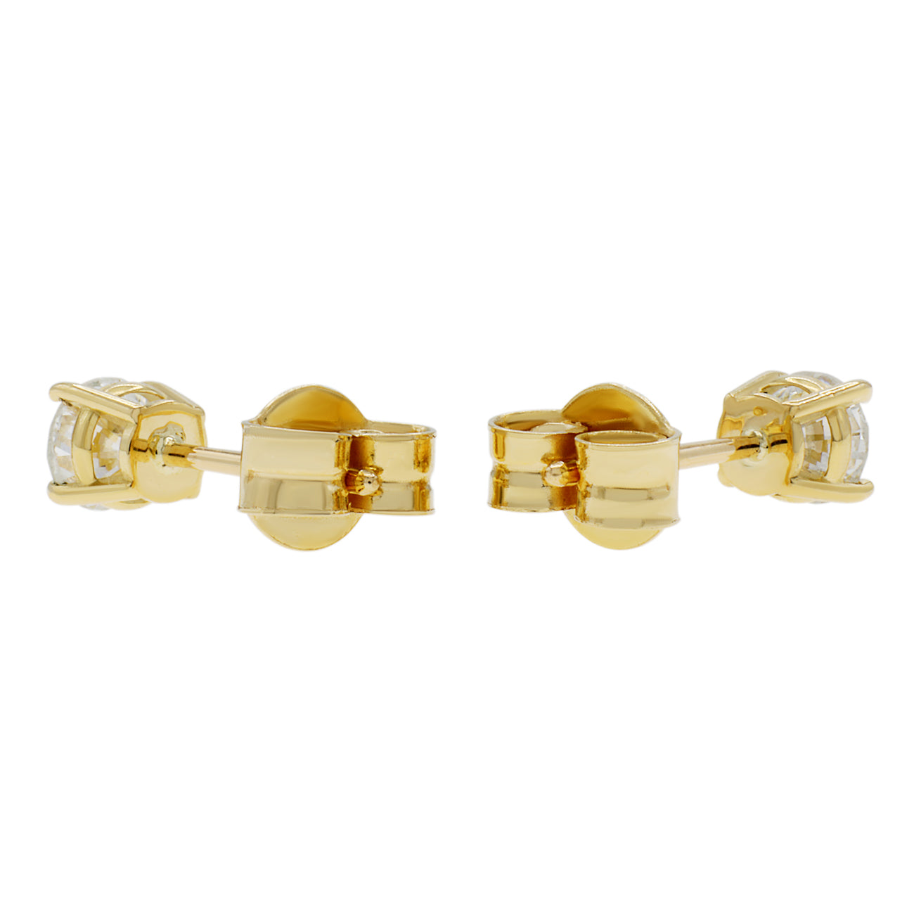 Exclusive 18K Yellow Gold 0.45 Carat Diamond Earrings — Side View