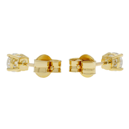 Exclusive 18K Yellow Gold 0.45 Carat Diamond Earrings — Side View