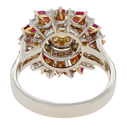 Exclusive 18K White Gold 2.52 Carat Ruby Diamond Blossom Ring — 5.75 — Back View