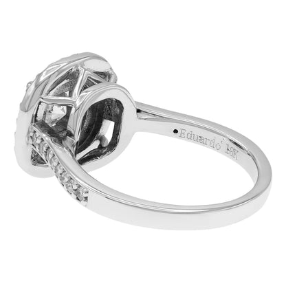 Exclusive 18K White Gold 0.50 Carat Halo Diamond Ring — 4 — Back View