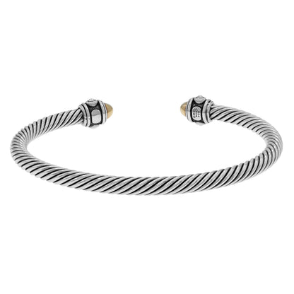 Exclusive David Yurman Sterling Silver 18K 4mm Renaissance Classic Cable Bracelet — Side View