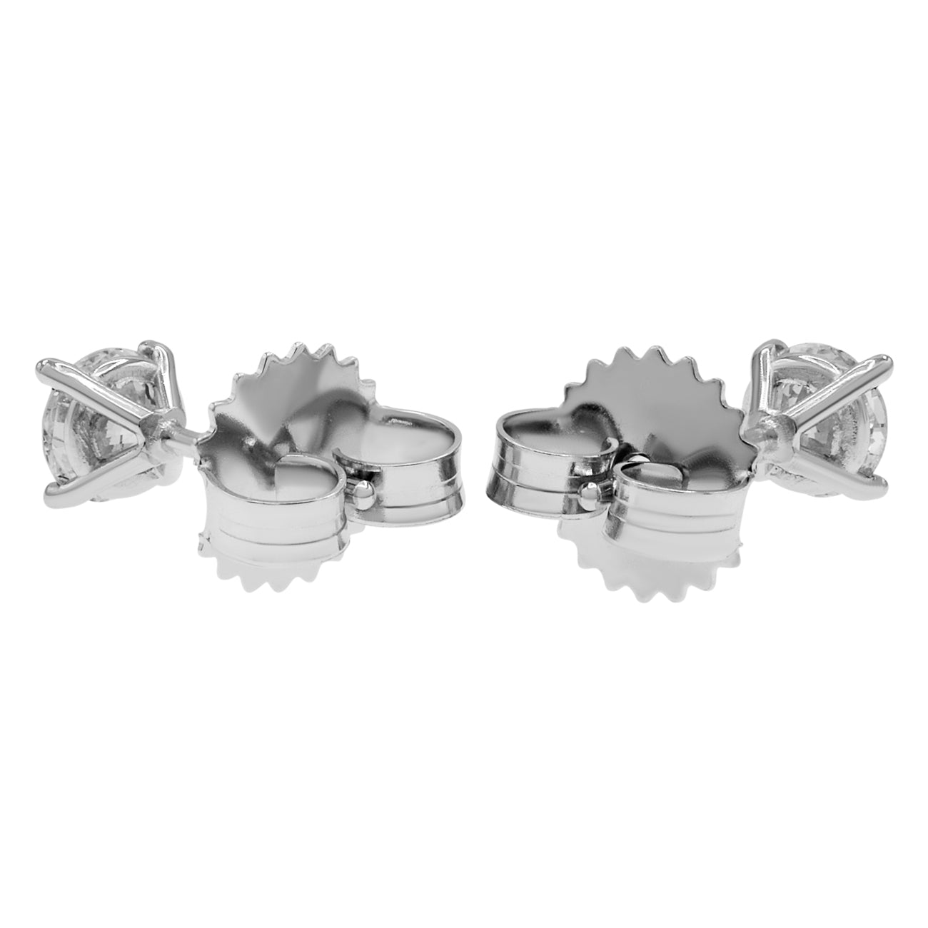 Exclusive 14K White Gold 0.58 Carat Diamond Stud Earrings — Side View