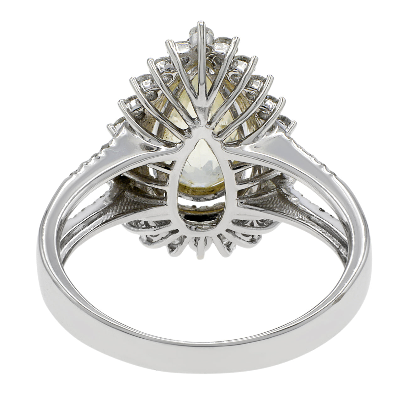 Exclusive 18K White Gold 2.37 Carat Yellow Sapphire Ring — 5 — Side View