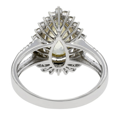 Exclusive 18K White Gold 2.37 Carat Yellow Sapphire Ring — 5 — Side View