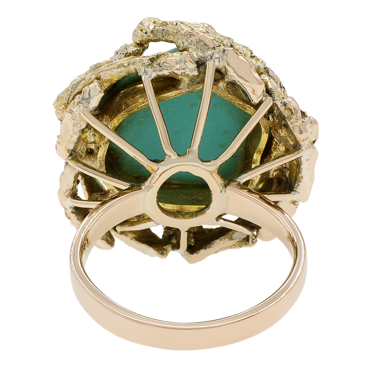 Exclusive 14K Yellow Gold Turquoise Ring — 5 — Back View