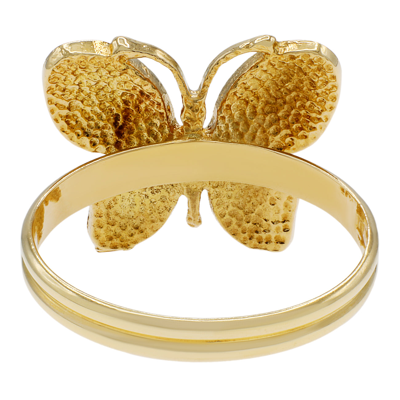 Exclusive 18K Yellow Gold Enamel Butterfly Ring — 5.75 — Side View
