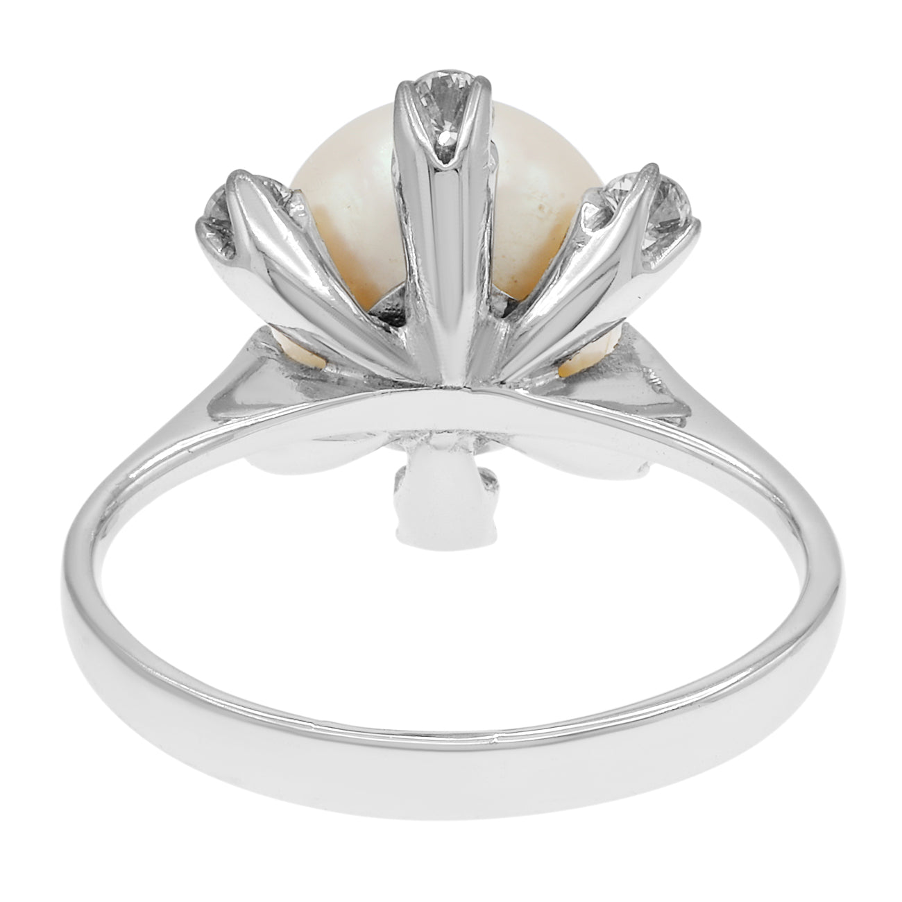 Exclusive 14K White Gold Akoya Pearl Ring — 4 — Side View